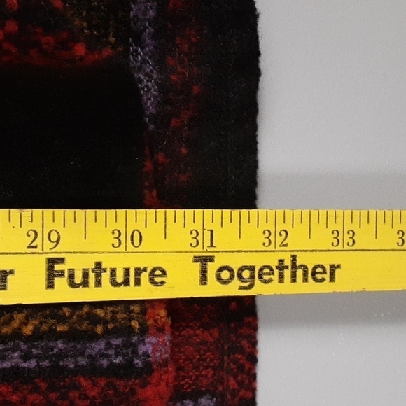 Sanctuary Midi Wool Blend Black Rust Plaid Shirt Jacket Shacket - Picture 6 of 9